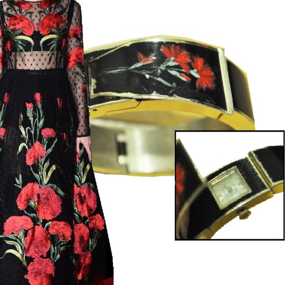 VTG Hidden Secret SWISS Watch Handpainted Bracelet - Picture 9 of 12